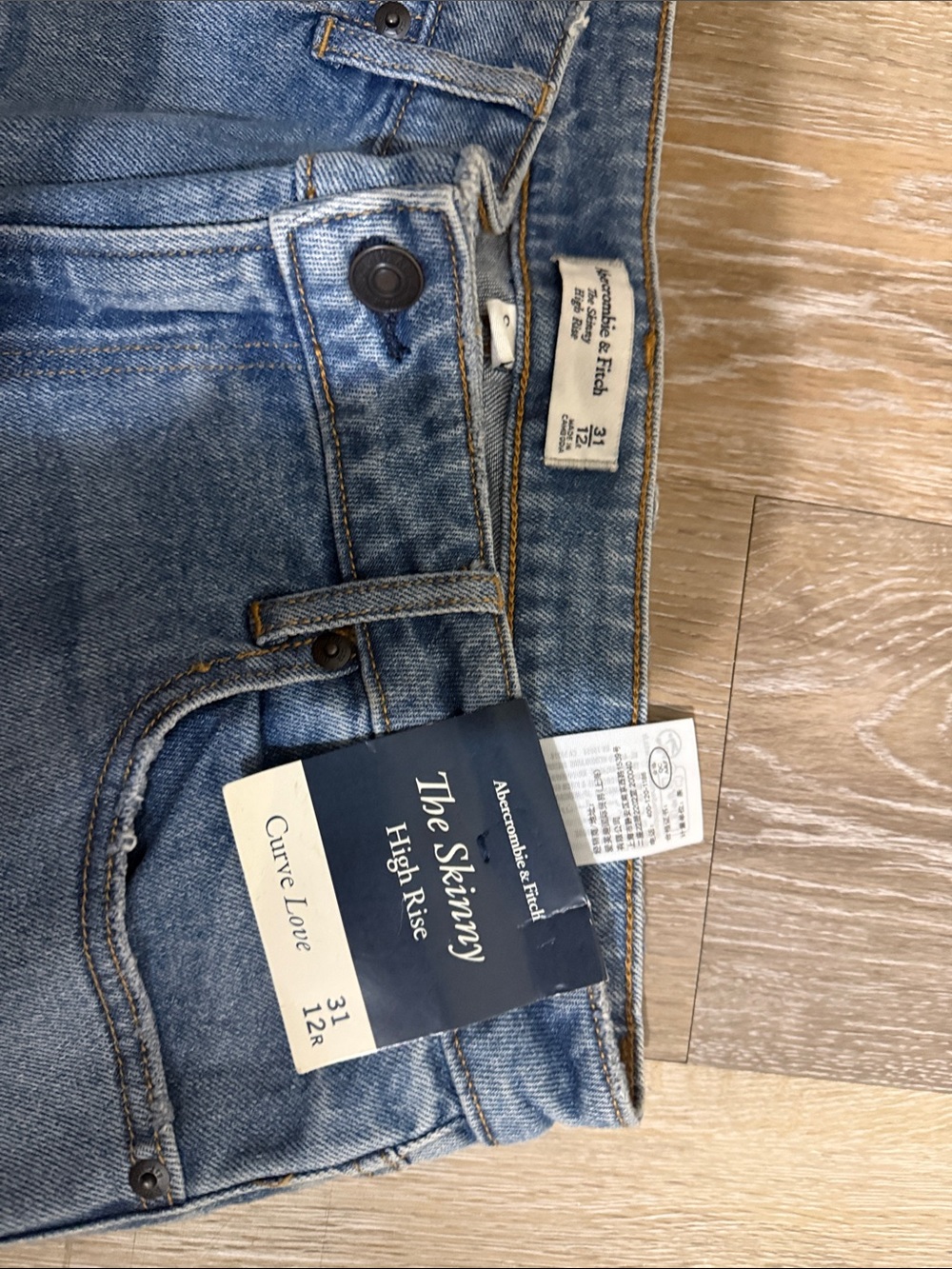 Abercrombie & Fitch Light Blue Distressed Boyfriend Jeans - Picture 2 of 3